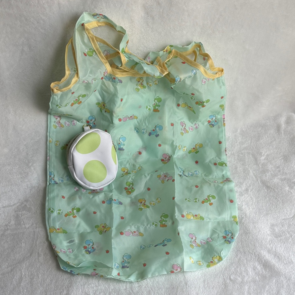 Nintendo White and Lime Green Mini Bag
